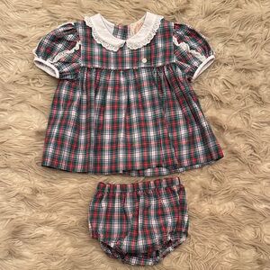 NWOT TBBC Christmas Plaid Bloomer Set Size 3T